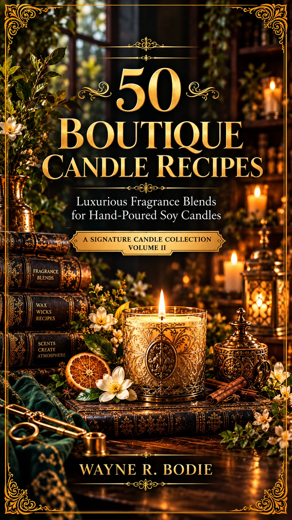 Official vertical promotional art for 50 Boutique Candle Recipes