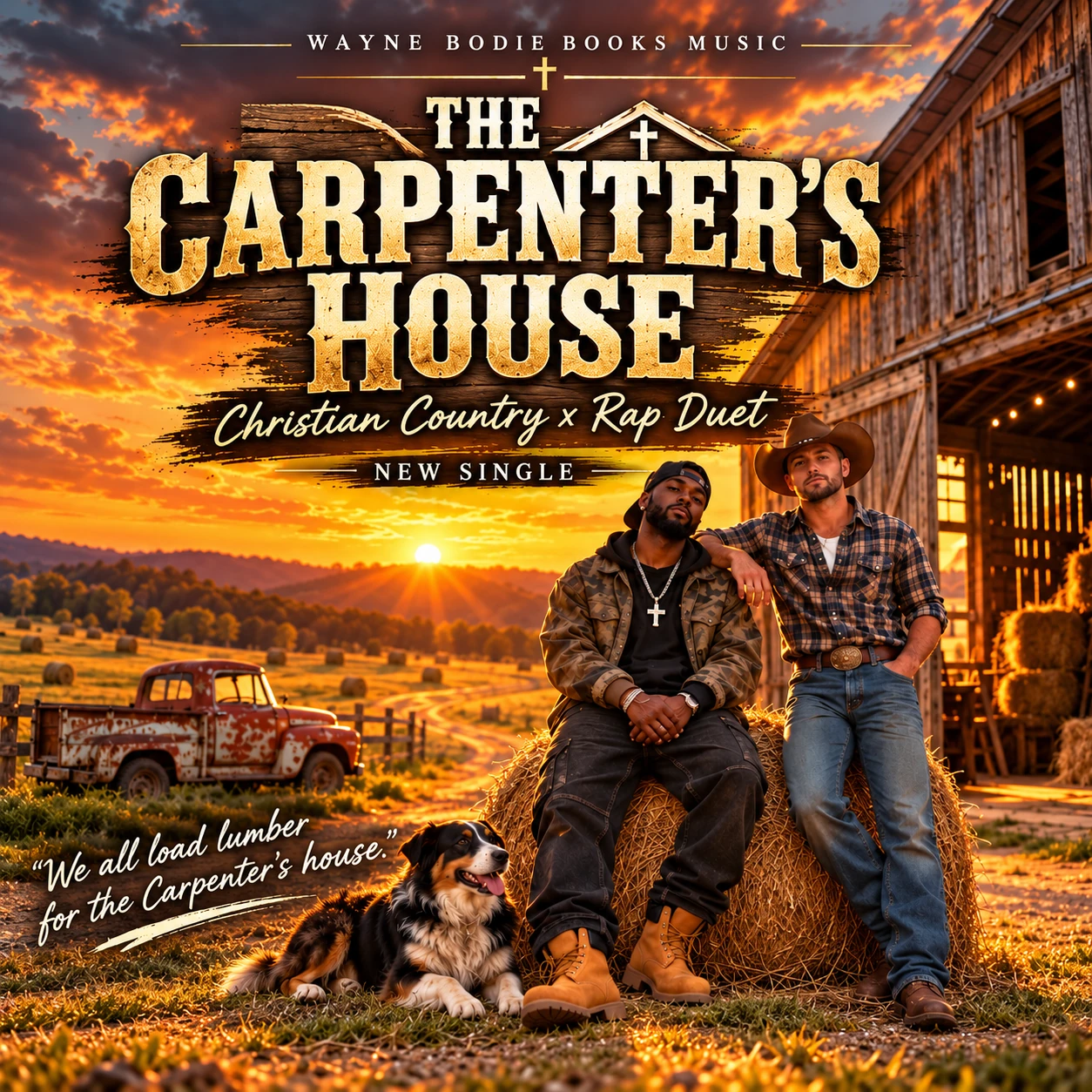 The Carpenter’s House Christian country rap single artwork by Wayne Bodie Books Music